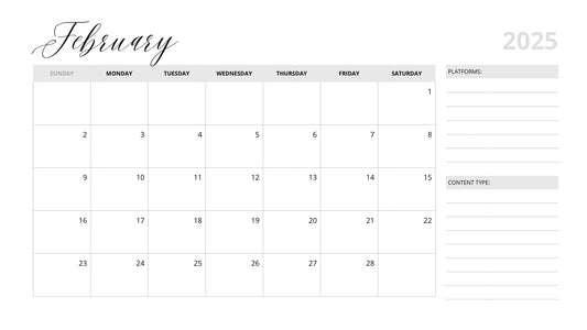 Social Media Content Calendar